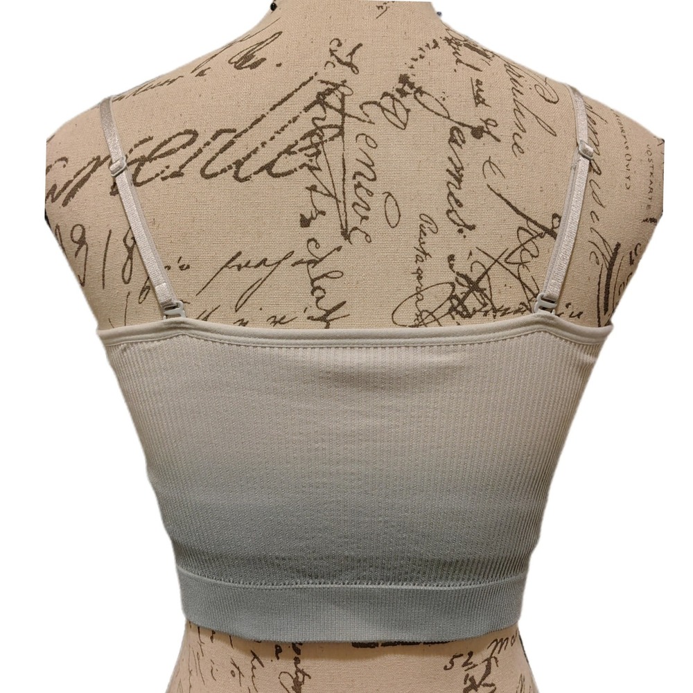 VS Sage Green Omber Bandeau Tube Top L Seamless Ribbed Strapless Beach Sporty - Picture 4 of 6